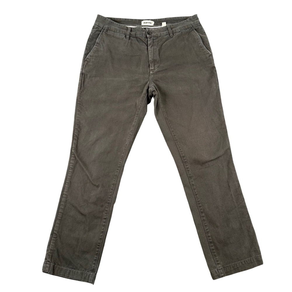 Taylor Stitch Foundation Pant Mens 32x28 Slim Gray Organic Cotton Chino Twill